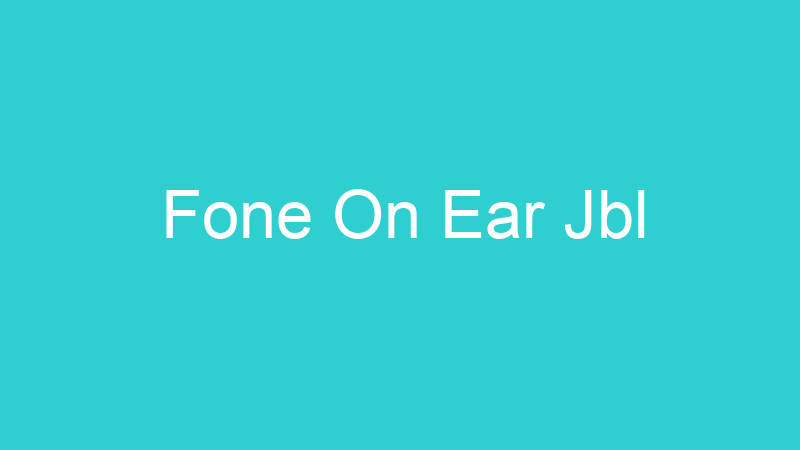 Fone On Ear Jbl