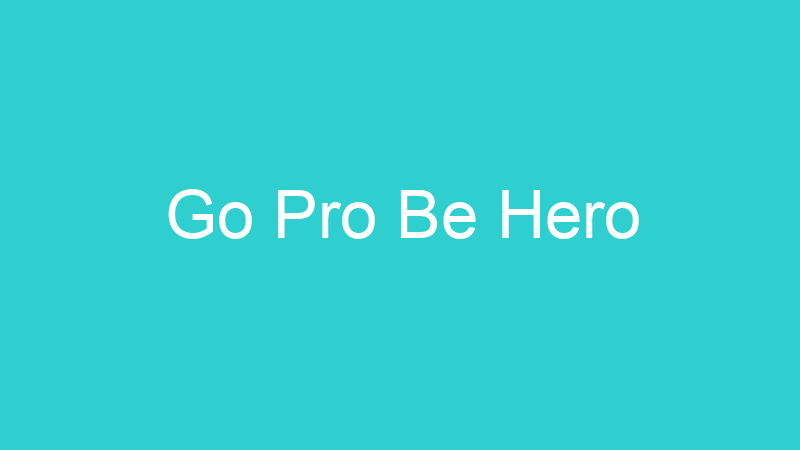 Go Pro Be Hero