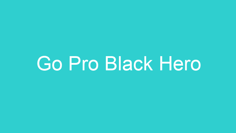 Go Pro Black Hero