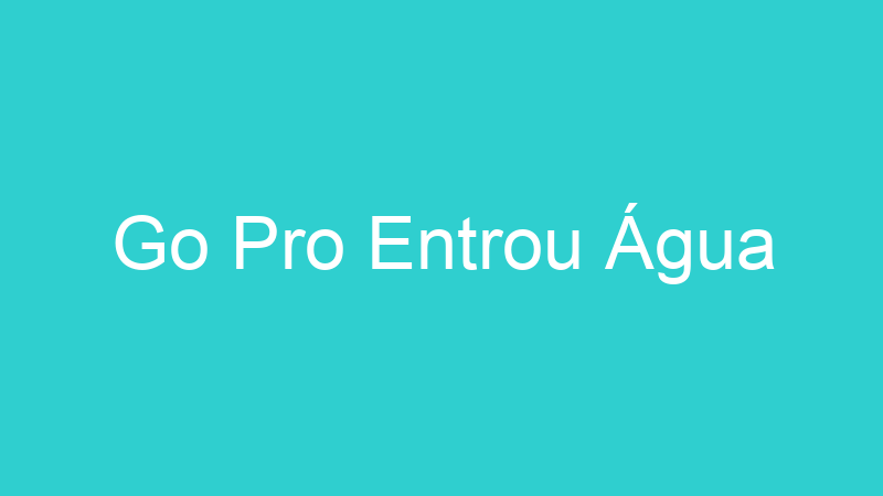 Go Pro Entrou Água