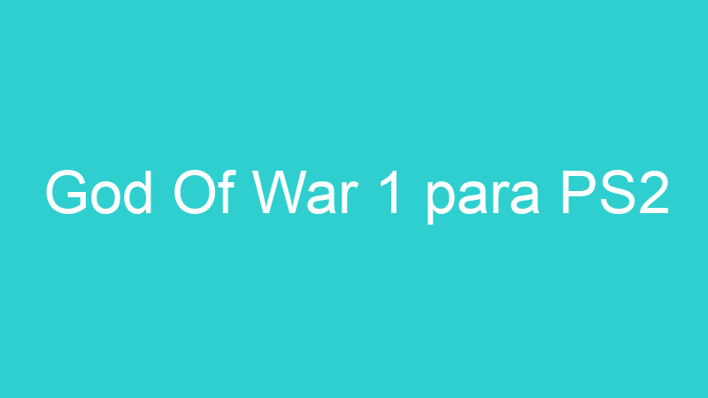 God Of War 1 para PS2