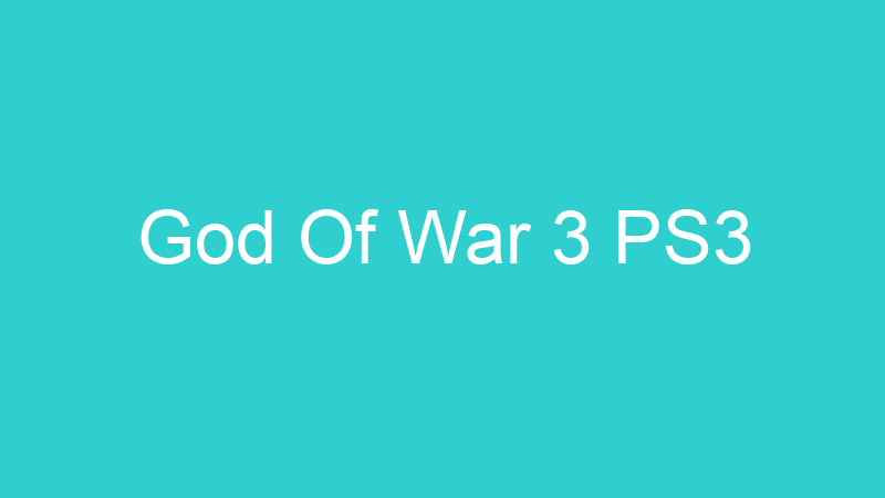 God Of War 3 PS3