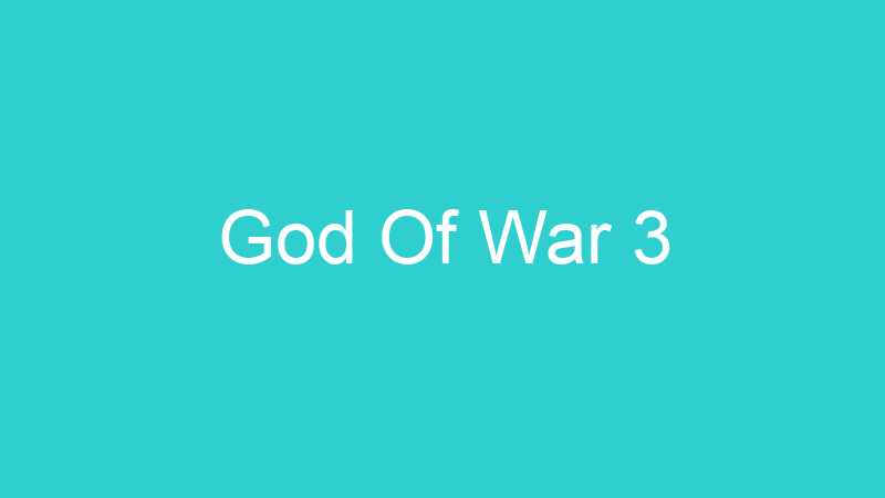 God Of War 3