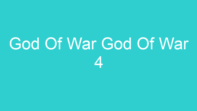 God Of War God Of War 4