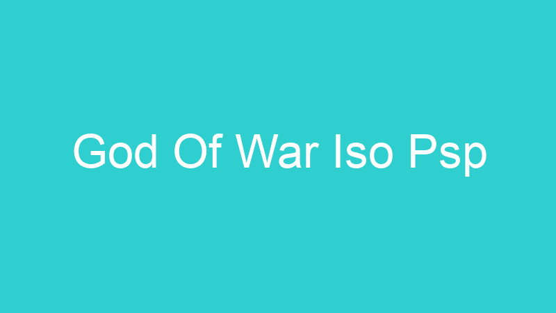 God Of War Iso Psp