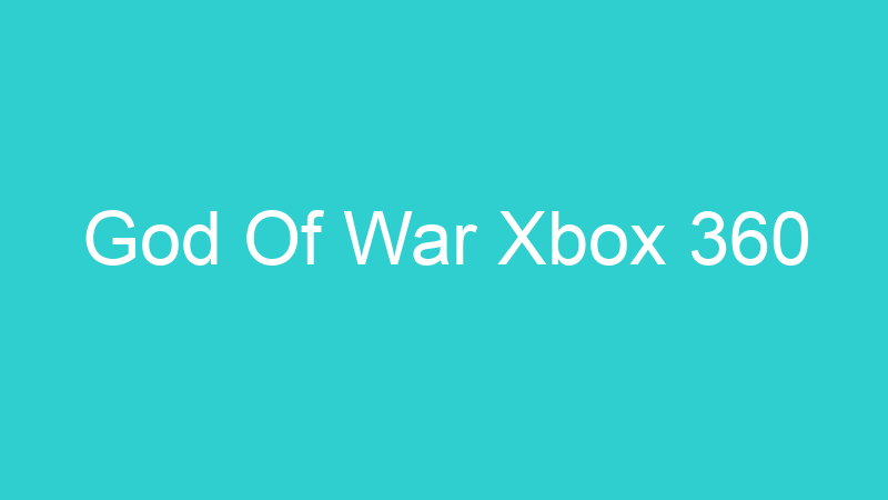 God Of War Xbox 360
