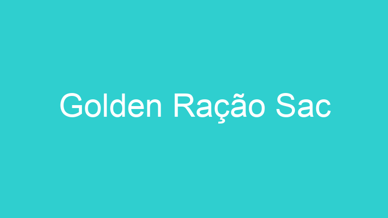 Golden Ração Sac