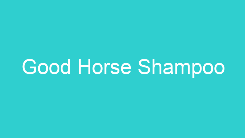 Good Horse Shampoo