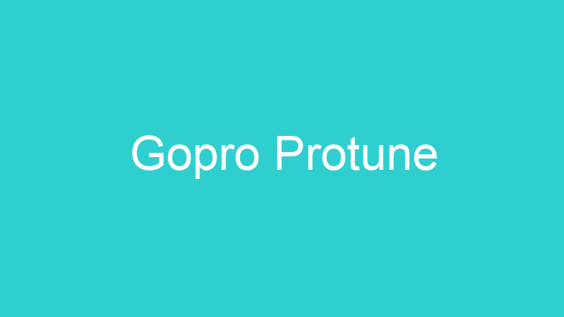 Gopro Protune