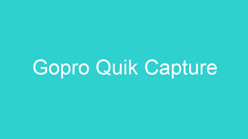 Gopro Quik Capture
