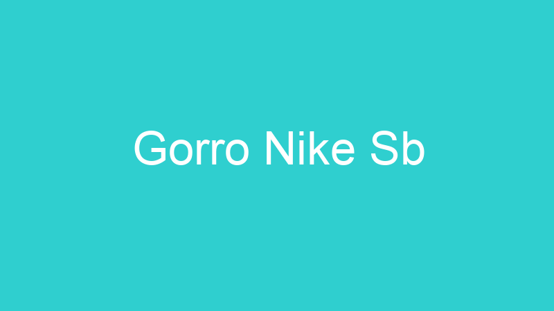 Gorro Nike Sb