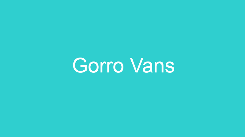 Gorro Vans