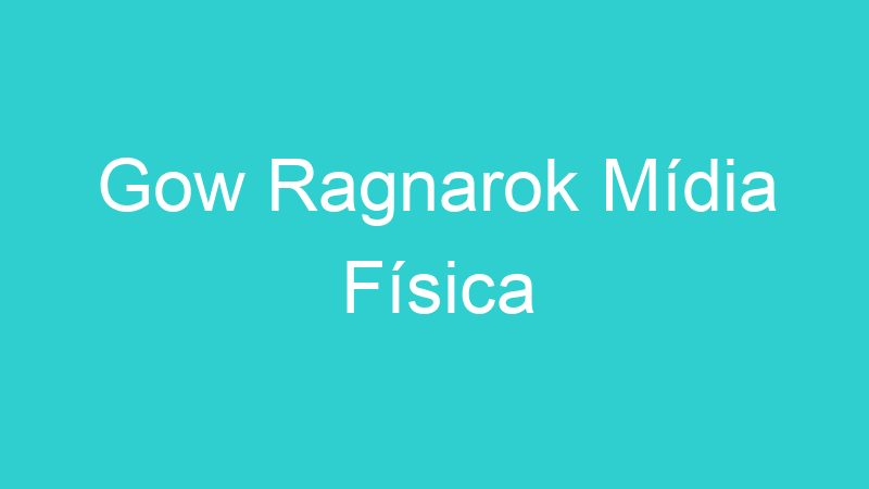 Gow Ragnarok Mídia Física