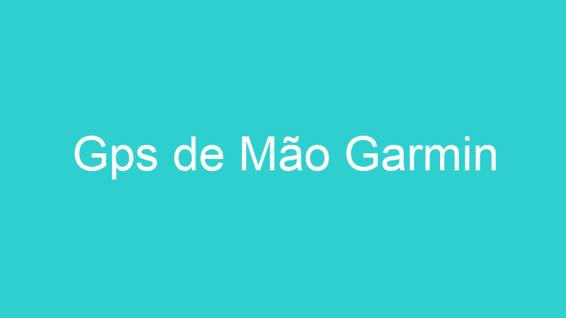 Gps de Mão Garmin