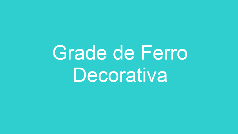 Grade de Ferro Decorativa