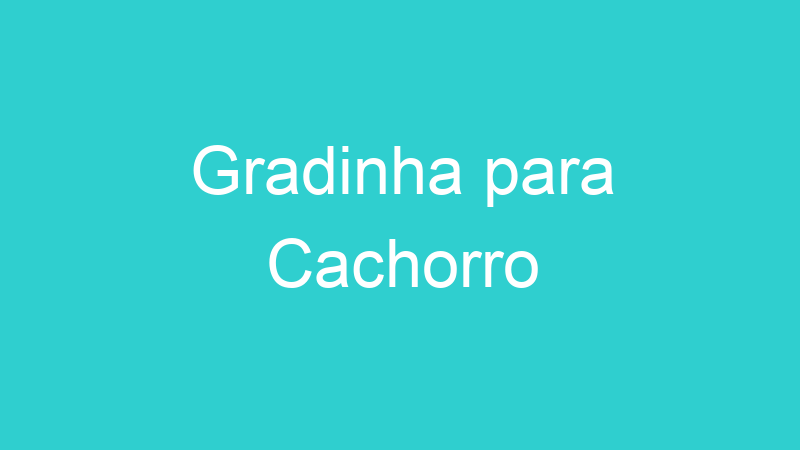 Gradinha para Cachorro
