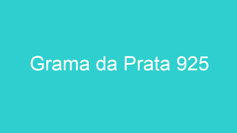 Grama da Prata 925