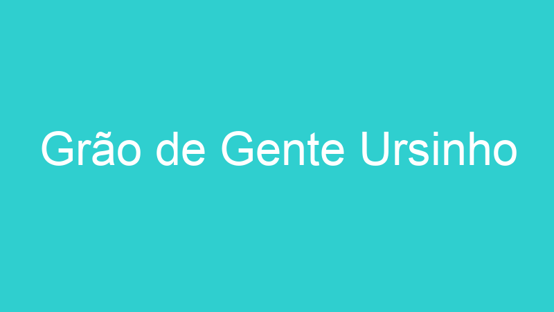 Grão de Gente Ursinho