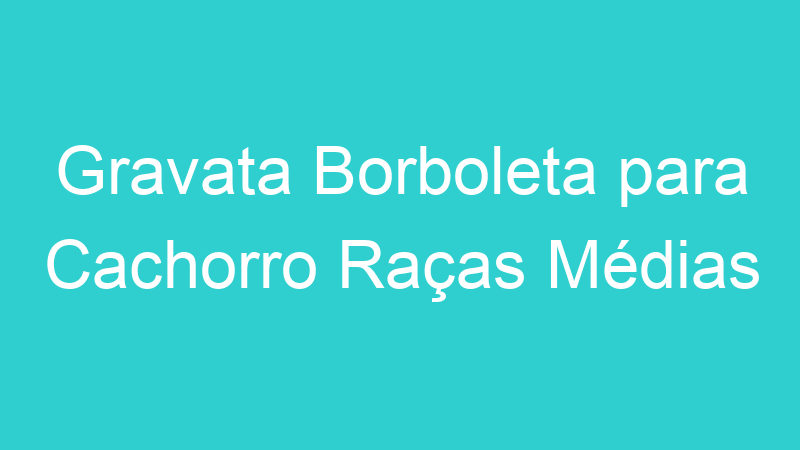 Gravata Borboleta para Cachorro Raças Médias