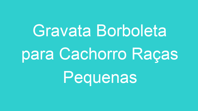 Gravata Borboleta para Cachorro Raças Pequenas