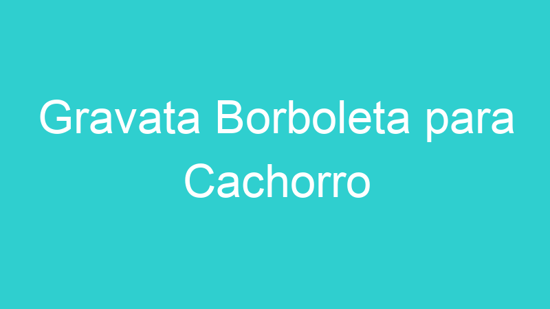 Gravata Borboleta para Cachorro