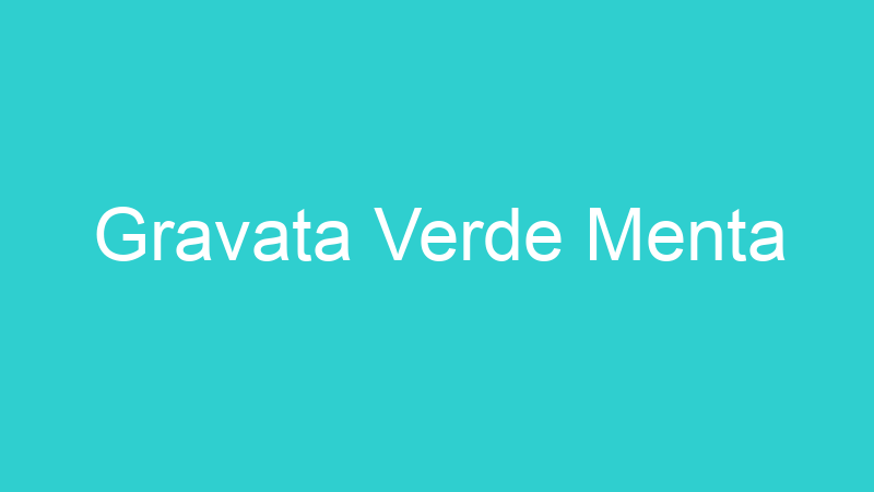 Gravata Verde Menta