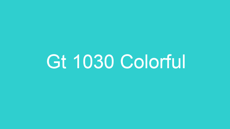 Gt 1030 Colorful