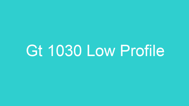 Gt 1030 Low Profile