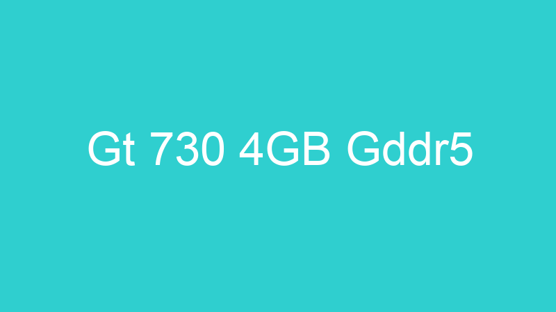 Gt 730 4GB Gddr5
