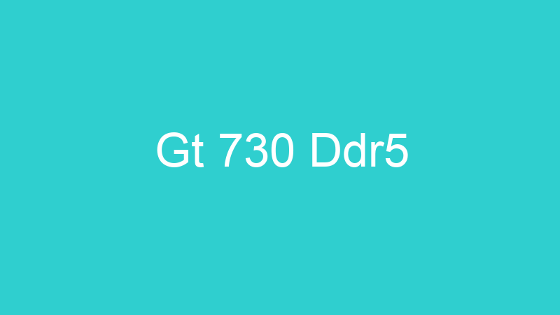 Gt 730 Ddr5