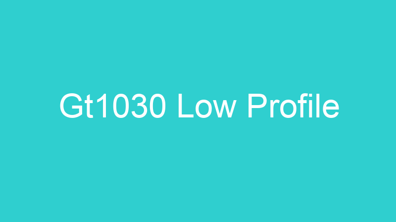 Gt1030 Low Profile