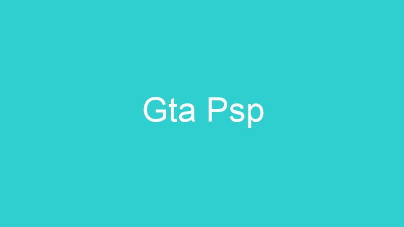 Gta Psp