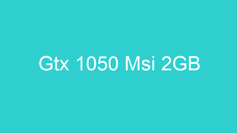 Gtx 1050 Msi 2GB