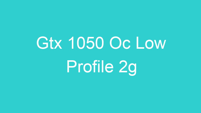 Gtx 1050 Oc Low Profile 2g
