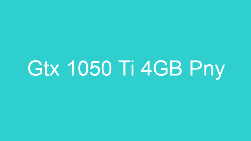 Gtx 1050 Ti 4GB Pny