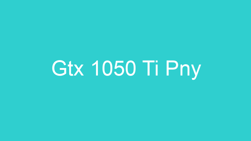 Gtx 1050 Ti Pny