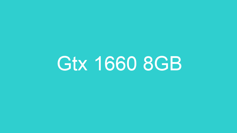 Gtx 1660 8GB