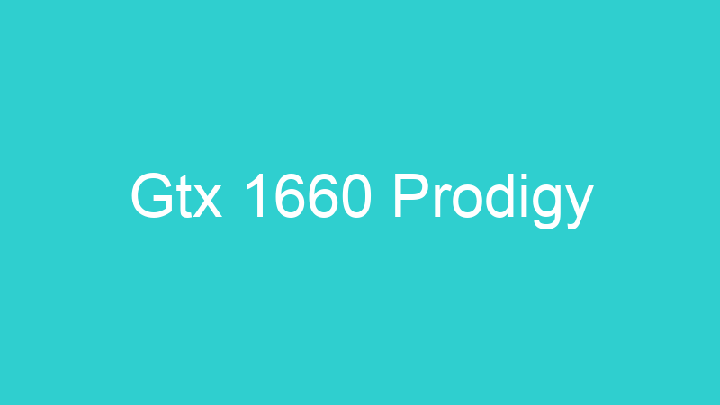 Gtx 1660 Prodigy