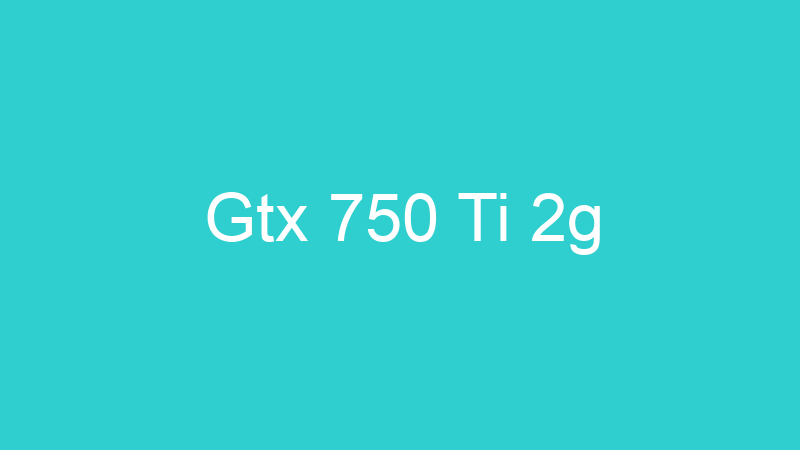 Gtx 750 Ti 2g