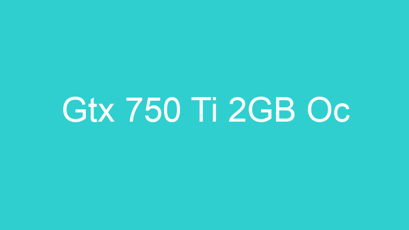 Gtx 750 Ti 2GB Oc