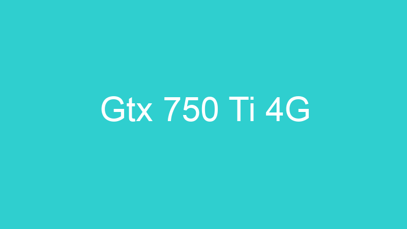 Gtx 750 Ti 4G
