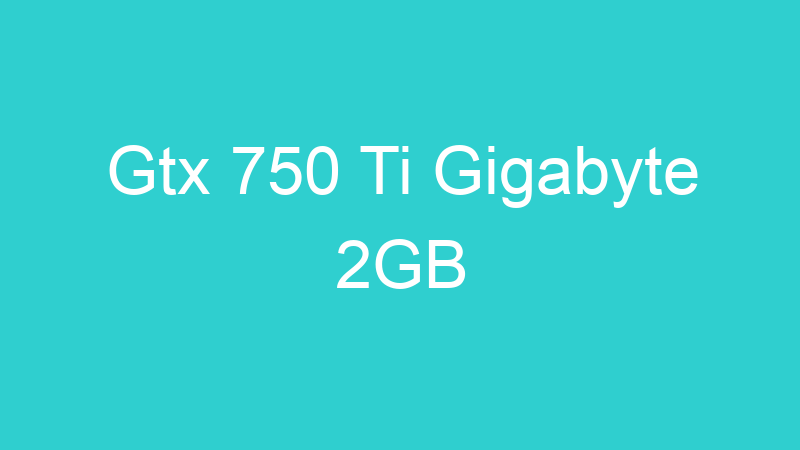 Gtx 750 Ti Gigabyte 2GB