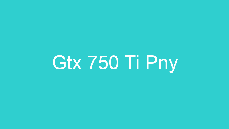 Gtx 750 Ti Pny