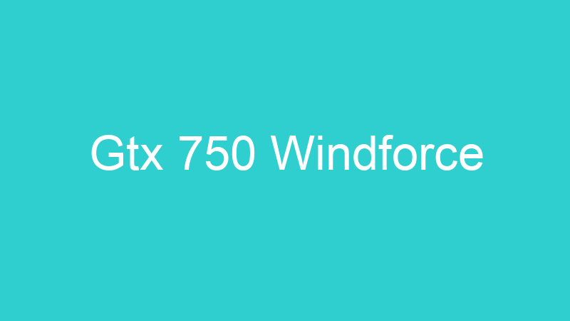 Gtx 750 Windforce