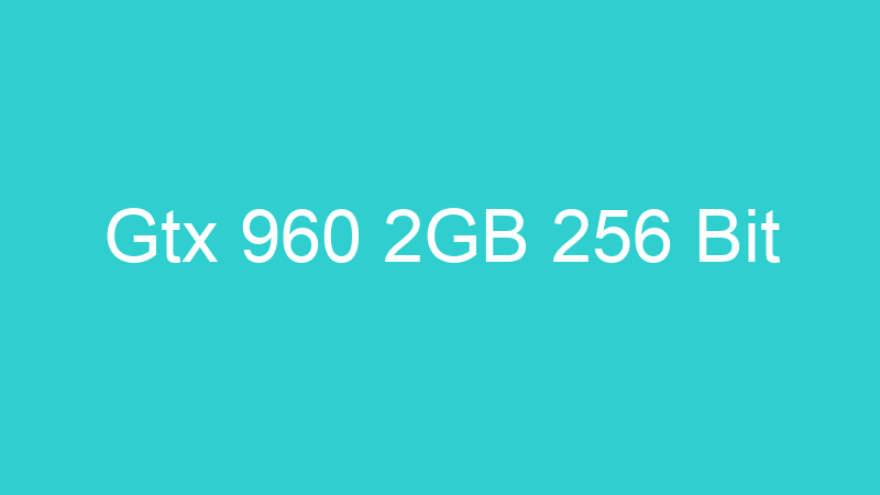 Gtx 960 2GB 256 Bit
