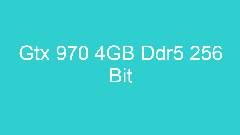 Gtx 970 4GB Ddr5 256 Bit
