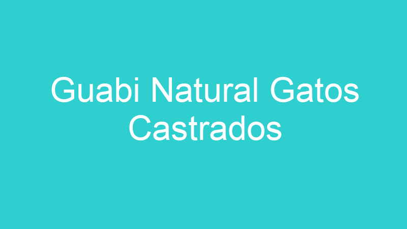 Guabi Natural Gatos Castrados