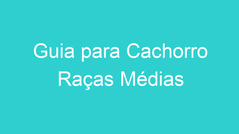 Guia para Cachorro Raças Médias