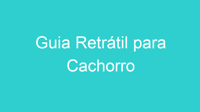 Guia Retrátil para Cachorro