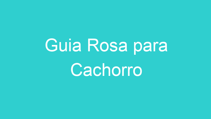 Guia Rosa para Cachorro